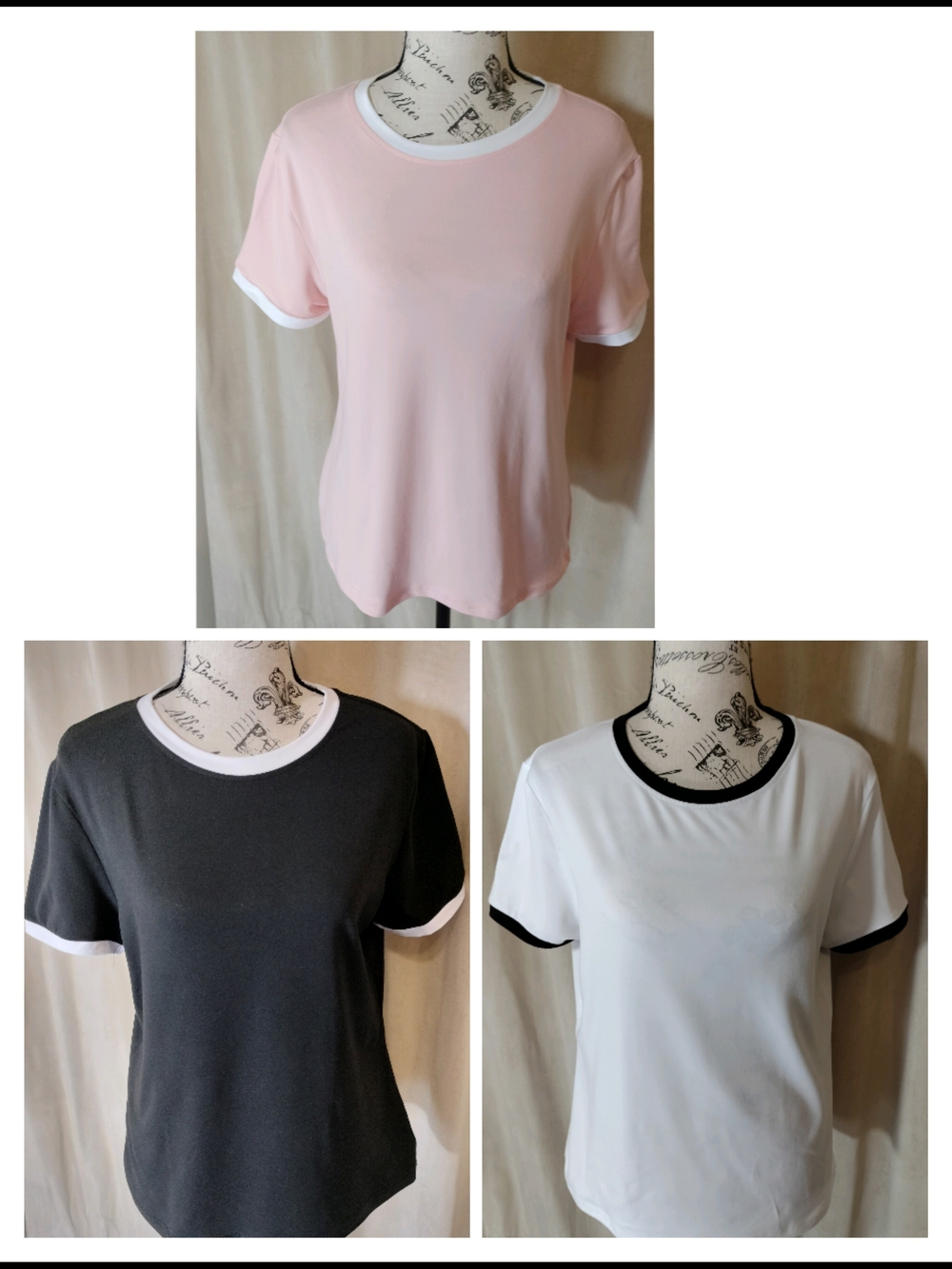 NWOT! Set of Three (3) SHEIN Women's Basic Short Sleeve Crewneck Tees. Size L